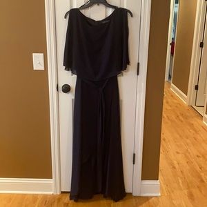NWT Jessica Howard Navy Chiffon Sleeveless Maxi-Dress